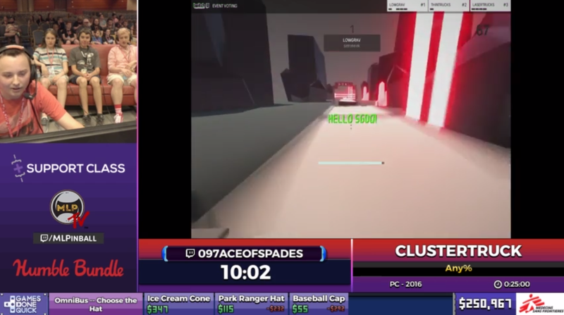 Illustration for article titled Devs Conspire With Twitch Viewers To Troll Clustertruck Speedrun